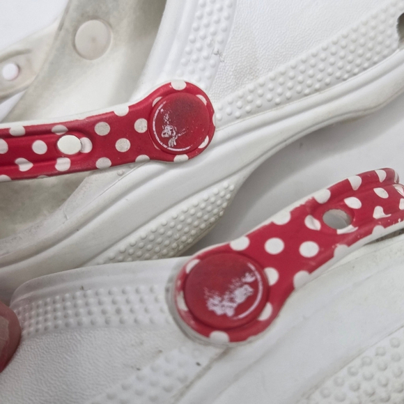 Crocs X Disney Minnie Mouse White Red Polk A Dot Bow Clogs Girls Size 13 - Picture 11 of 11